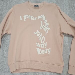 Diesel Beige-Pink Crewneck Sweatshirt with Cream Graphic